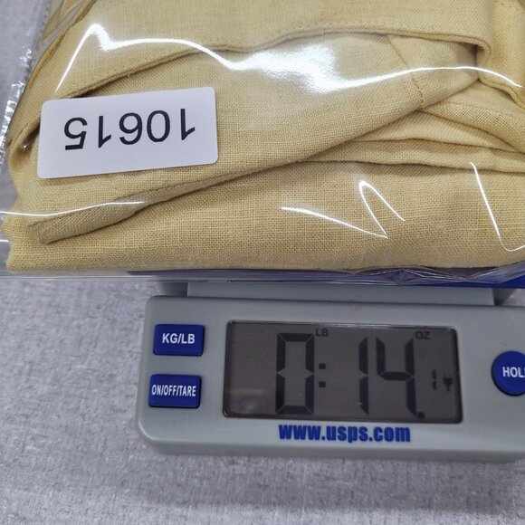 Studio Ease Dress Womens 14 Linen Rayon Short Sleeve Maxi Pockets Side Buttons - Picture 13 of 13